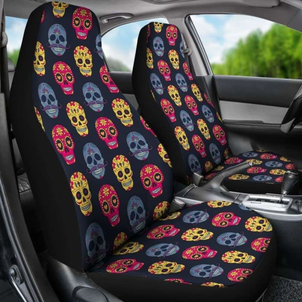 Set Of 2 Car Seat - Sugar Skull Car Seat 101207