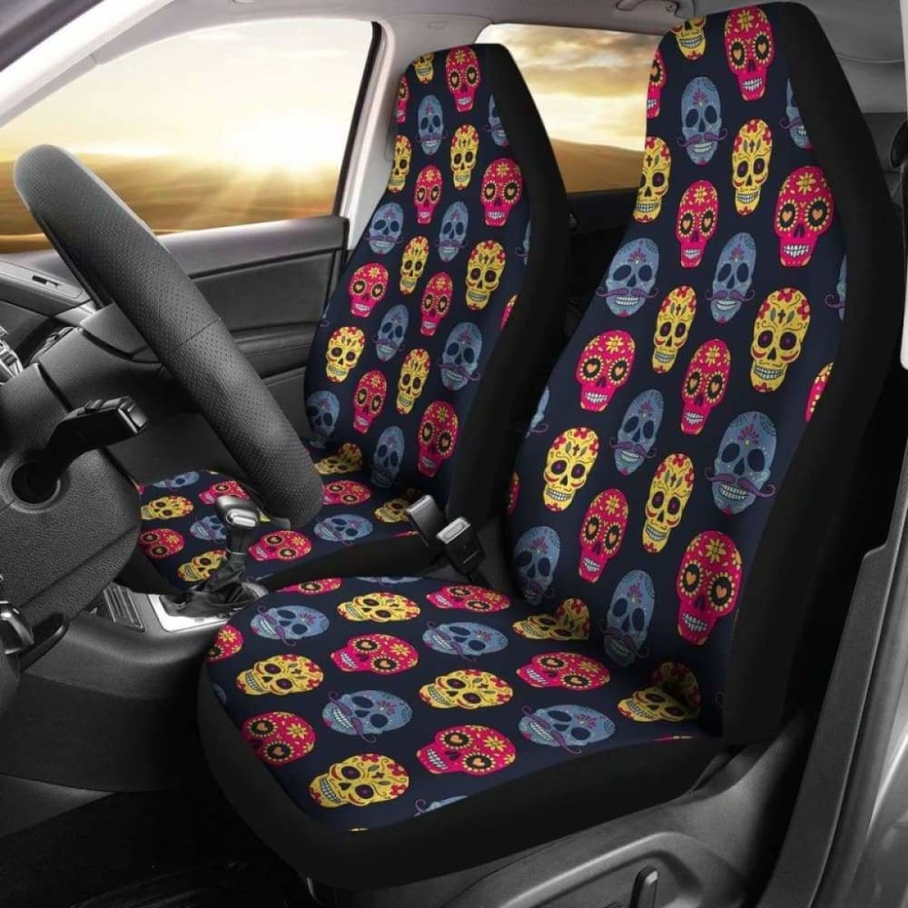 Set Of 2 Car Seat - Sugar Skull Car Seat 101207