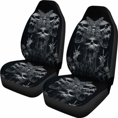 Set Of 2 - Gothic Skull Car Seat Covers 101207