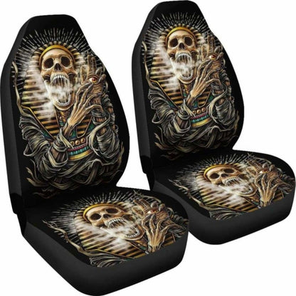 Set Of 2 Gothic Skull Car Seat Covers 101207