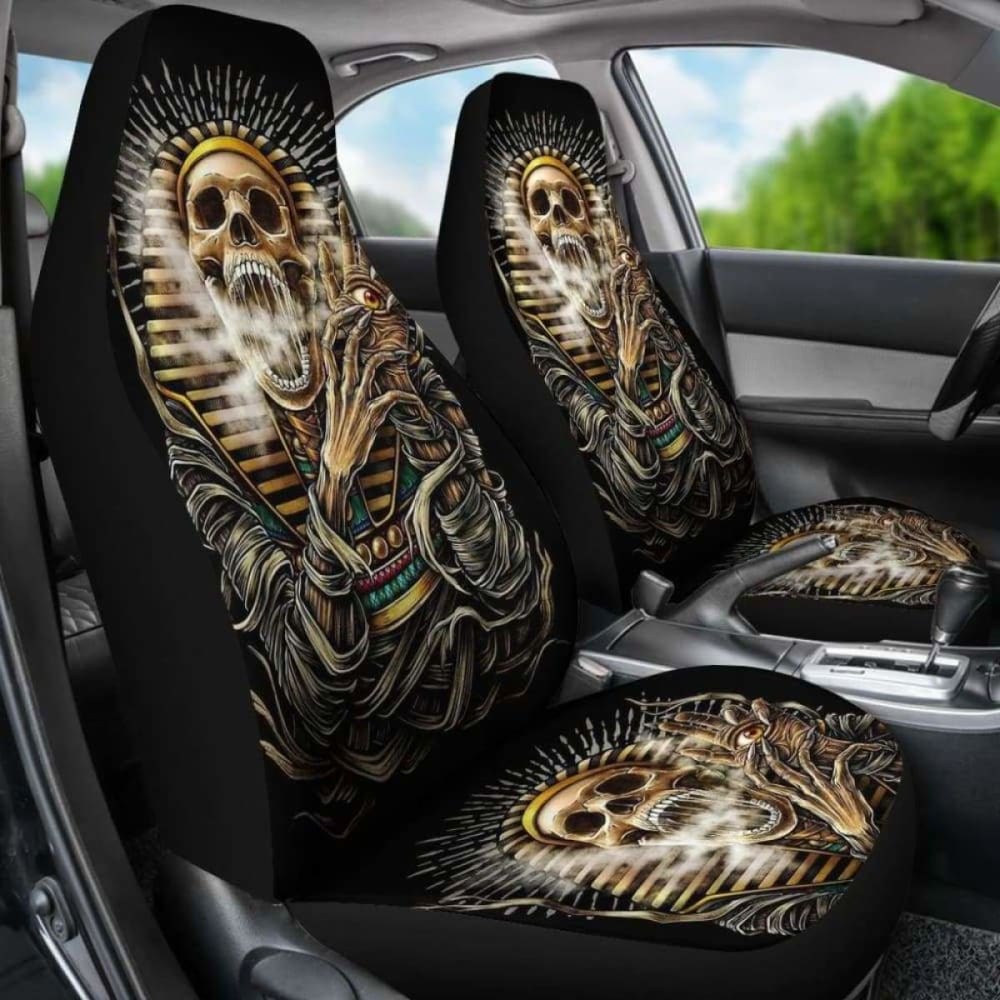 Set Of 2 Gothic Skull Car Seat Covers 172727