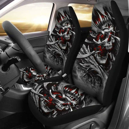 Set Of 2 Gothic Sugar Skull Seat Covers 172727