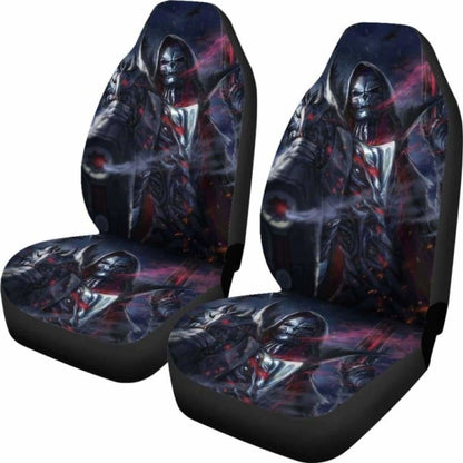 Set Of 2 Grim Reaper Skull Gothic Car Seat Covers 172727
