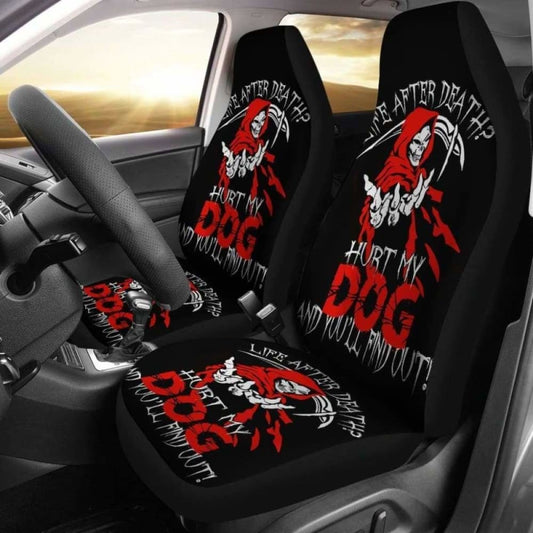 Set Of 2 - Life After Dead - Skull Grim Reaper Car Seat Covers 112608
