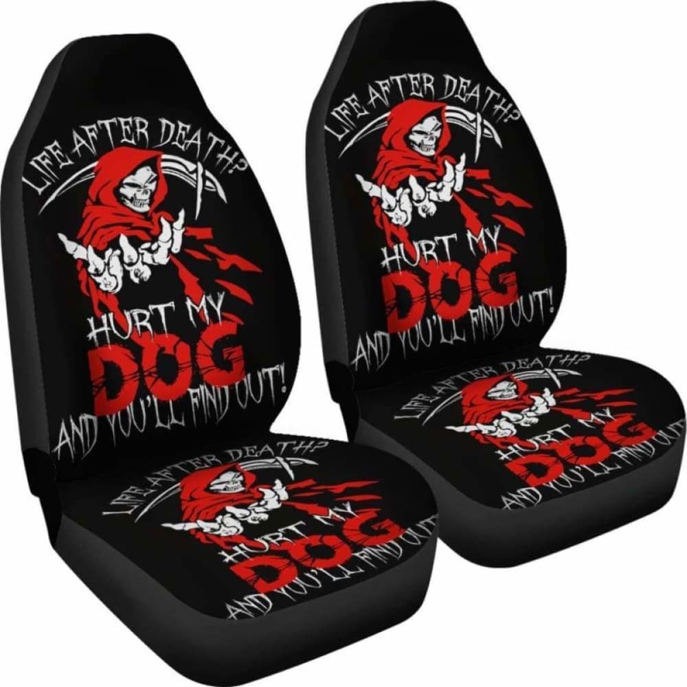 Set Of 2 - Life After Dead - Skull Grim Reaper Car Seat Covers 112608
