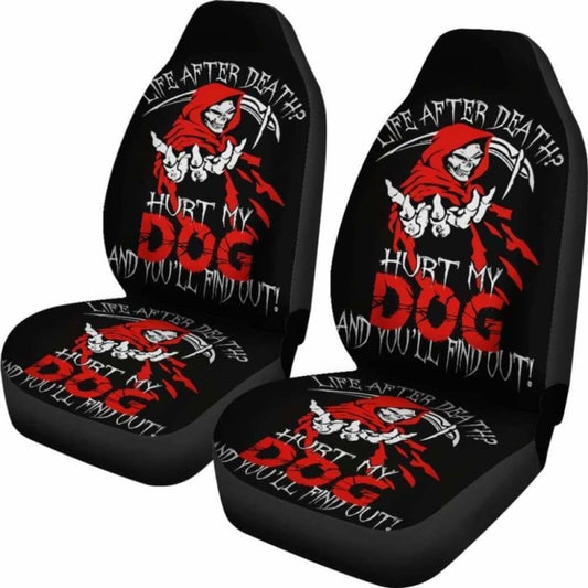 Set Of 2 - Life After Dead - Skull Grim Reaper Car Seat Covers 112608