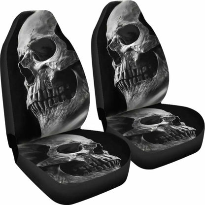 Set Of 2 Pcs Awesome Skull Car Seat Covers 101207