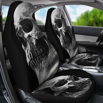 Set Of 2 Pcs Awesome Skull Car Seat Covers 101207