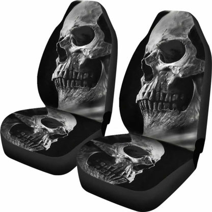 Set Of 2 Pcs Awesome Skull Car Seat Covers 101207