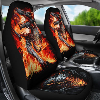 Set Of 2 Pcs Dragon Skull Car Seat Covers 184610 - YourCarButBetter