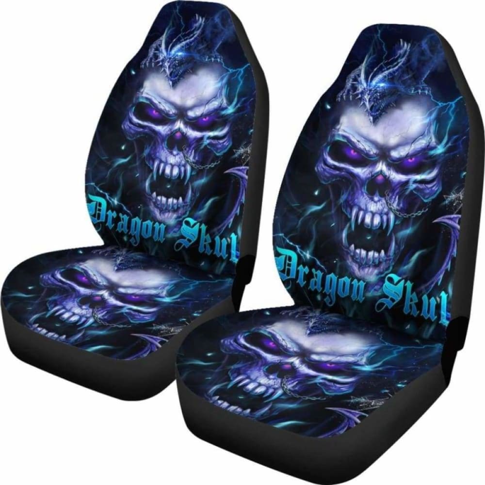 Set Of 2 Pcs Dragon Skull Seat Covers 101207