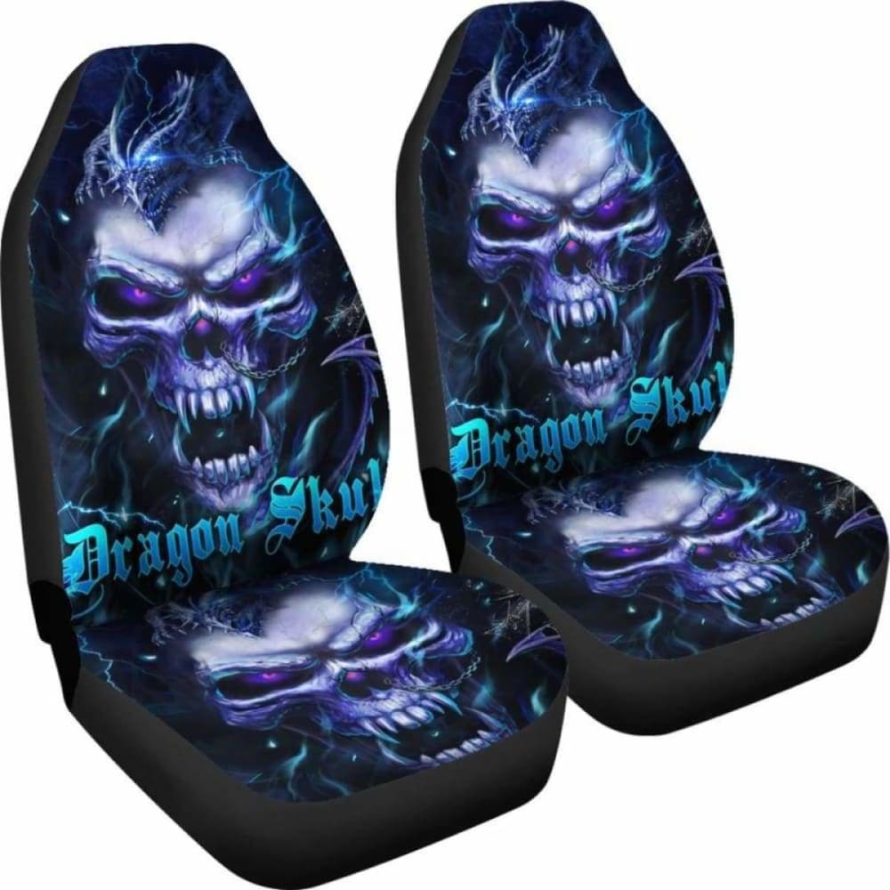 Set Of 2 Pcs Dragon Skull Seat Covers 101207