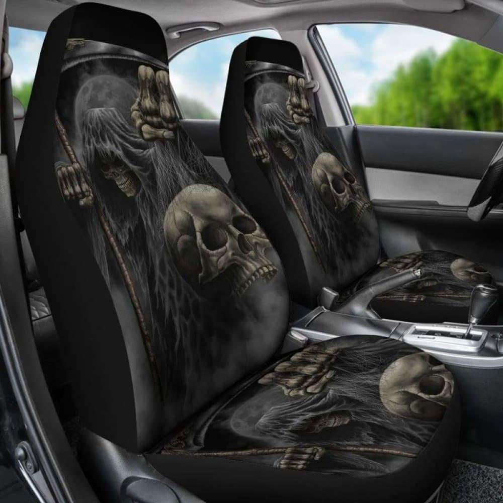 Set Of 2 Pcs Skull Car Seat Cover 101207