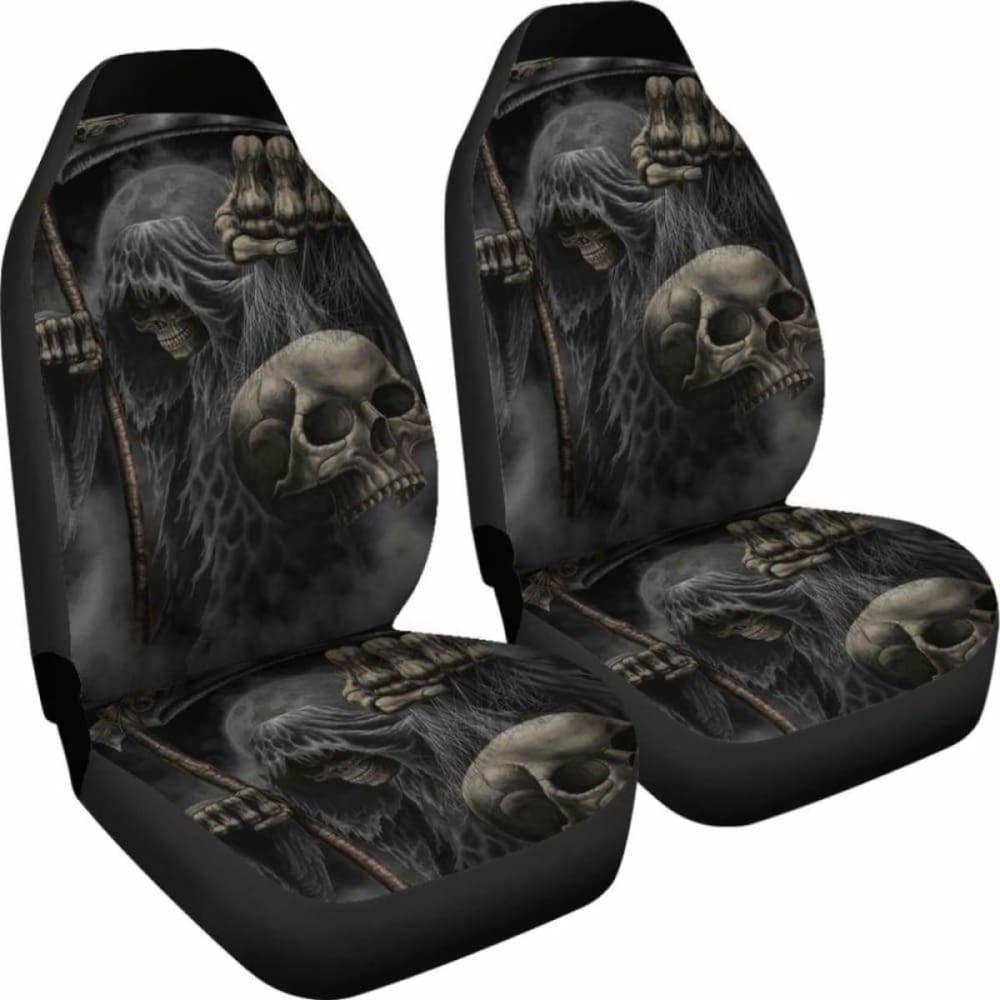 Set Of 2 Pcs Skull Car Seat Cover 101207