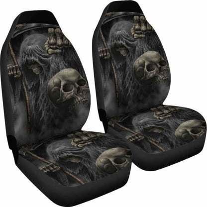 Set Of 2 Pcs Skull Car Seat Cover 101207