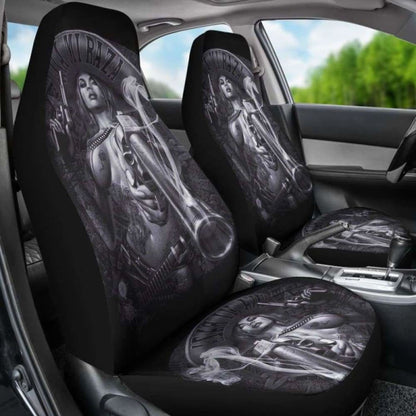 Set Of 2 Pcs Skull Girl Car Seat Covers 101207