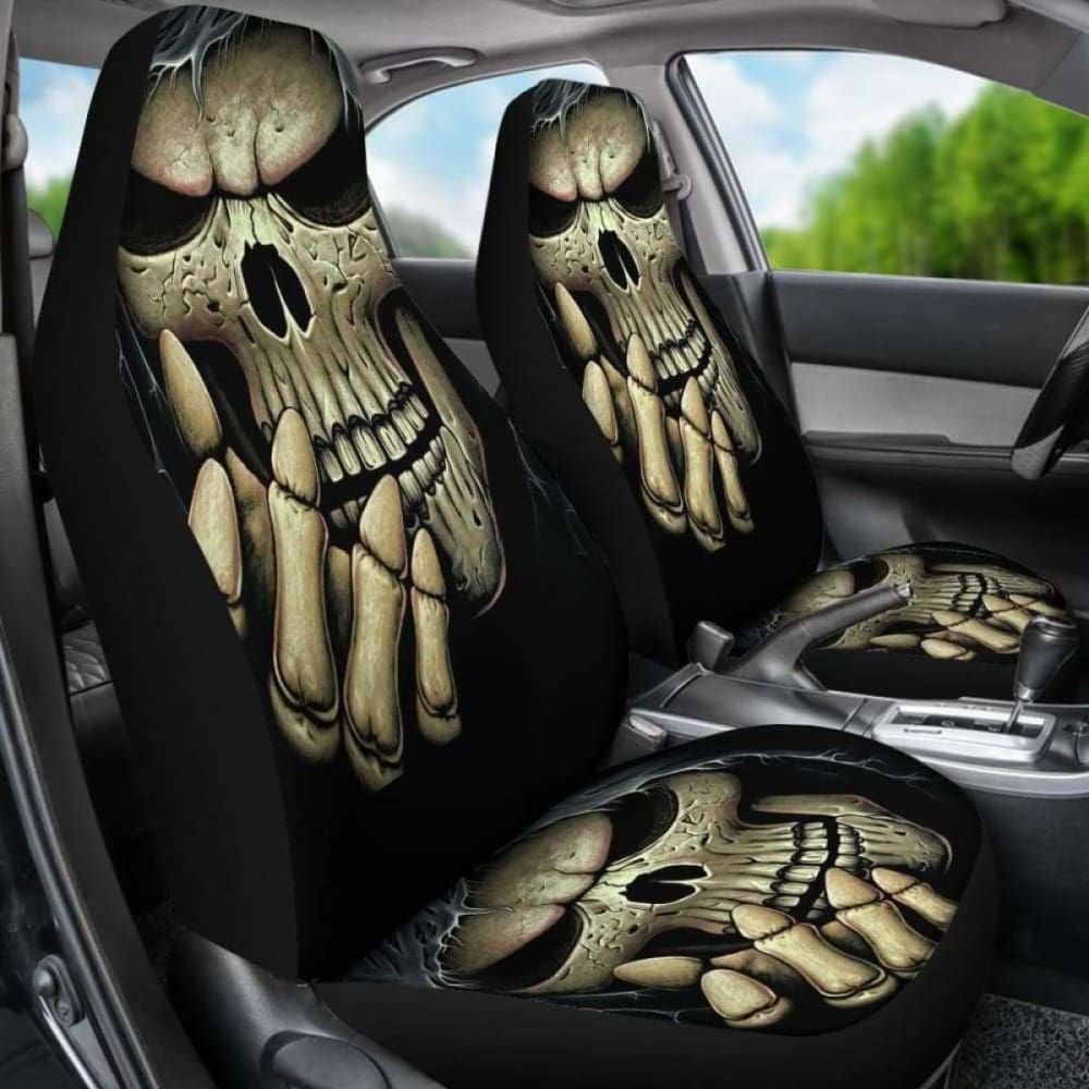 Set Of 2 Pcs Skull Gothic Car Seat Covers 172727