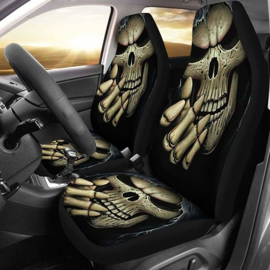 Set Of 2 Pcs Skull Gothic Car Seat Covers 172727