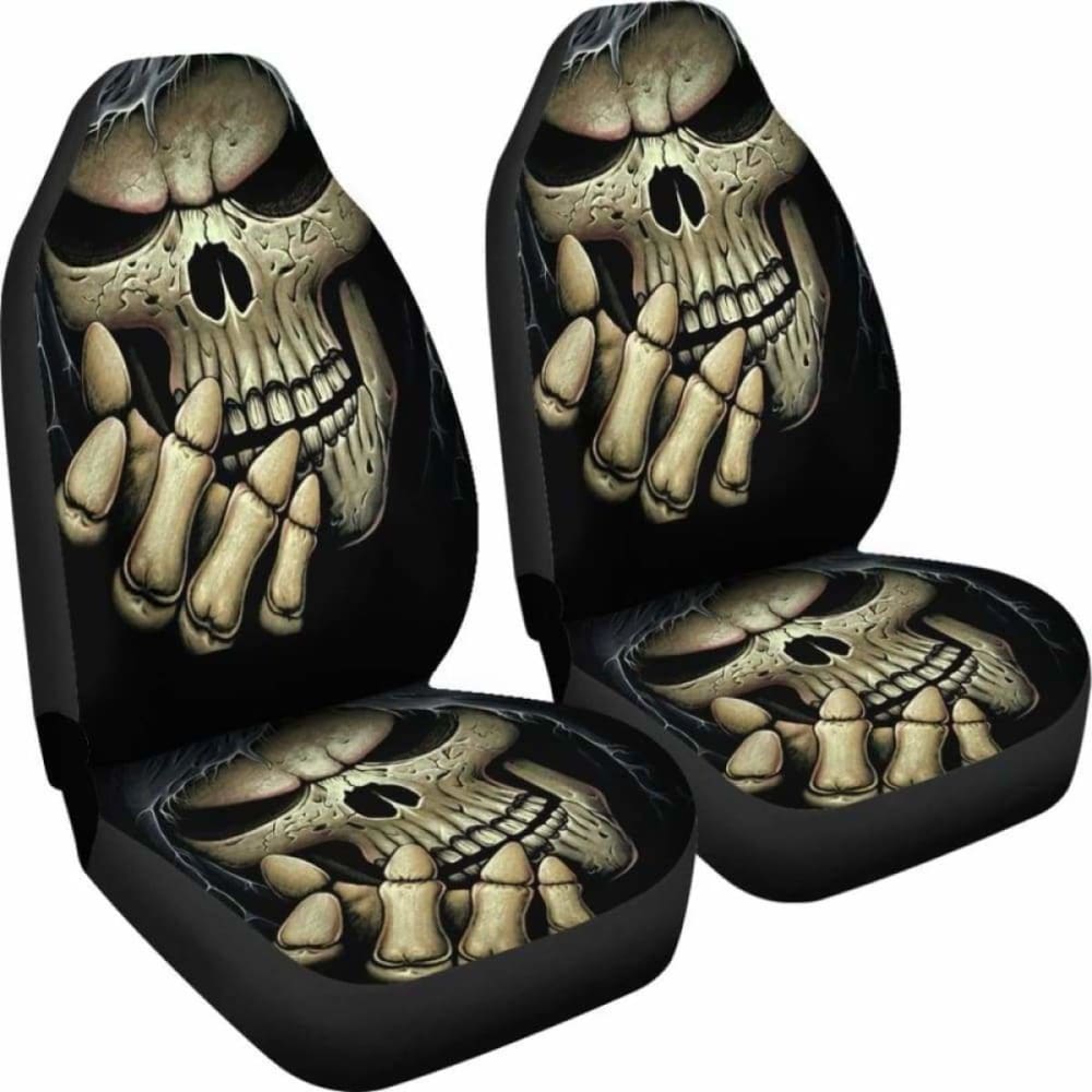 Set Of 2 Pcs Skull Gothic Car Seat Covers 172727