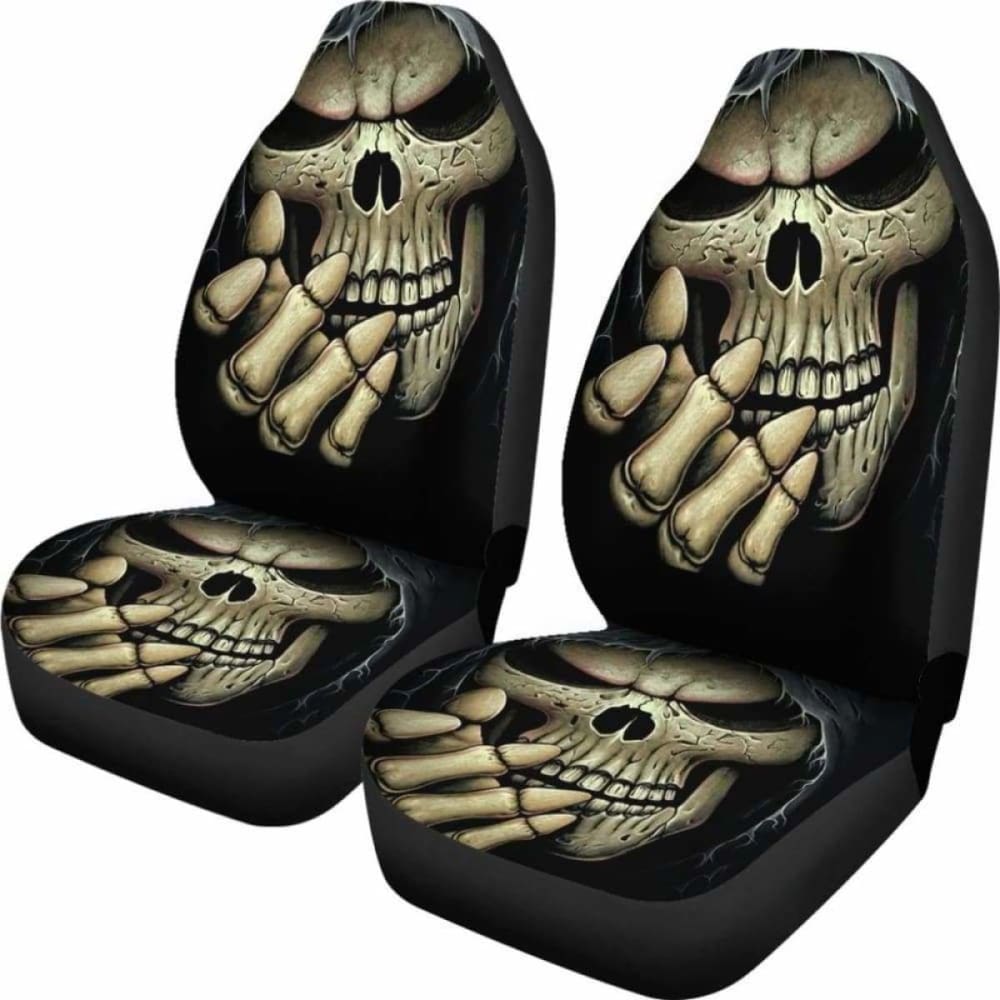 Set Of 2 Pcs Skull Gothic Car Seat Covers 172727