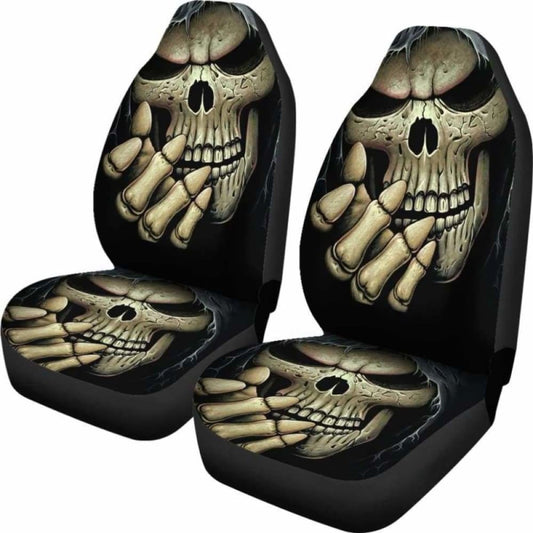 Set Of 2 Pcs Skull Gothic Car Seat Covers 172727