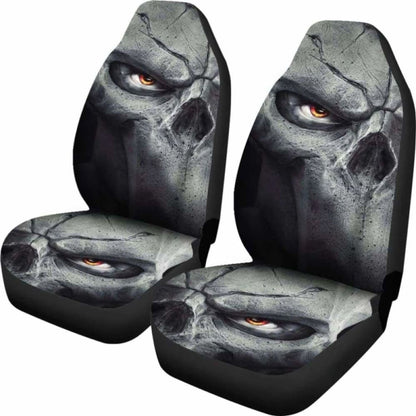 Set Of 2 Pcs - Skull Gothic Horror Grim Reaper Skull Car Seat Covers 172727