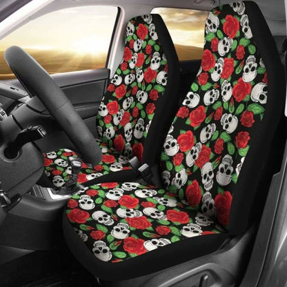Set Of 2 Pcs Skull Sugar Skull Car Seat Covers 101207