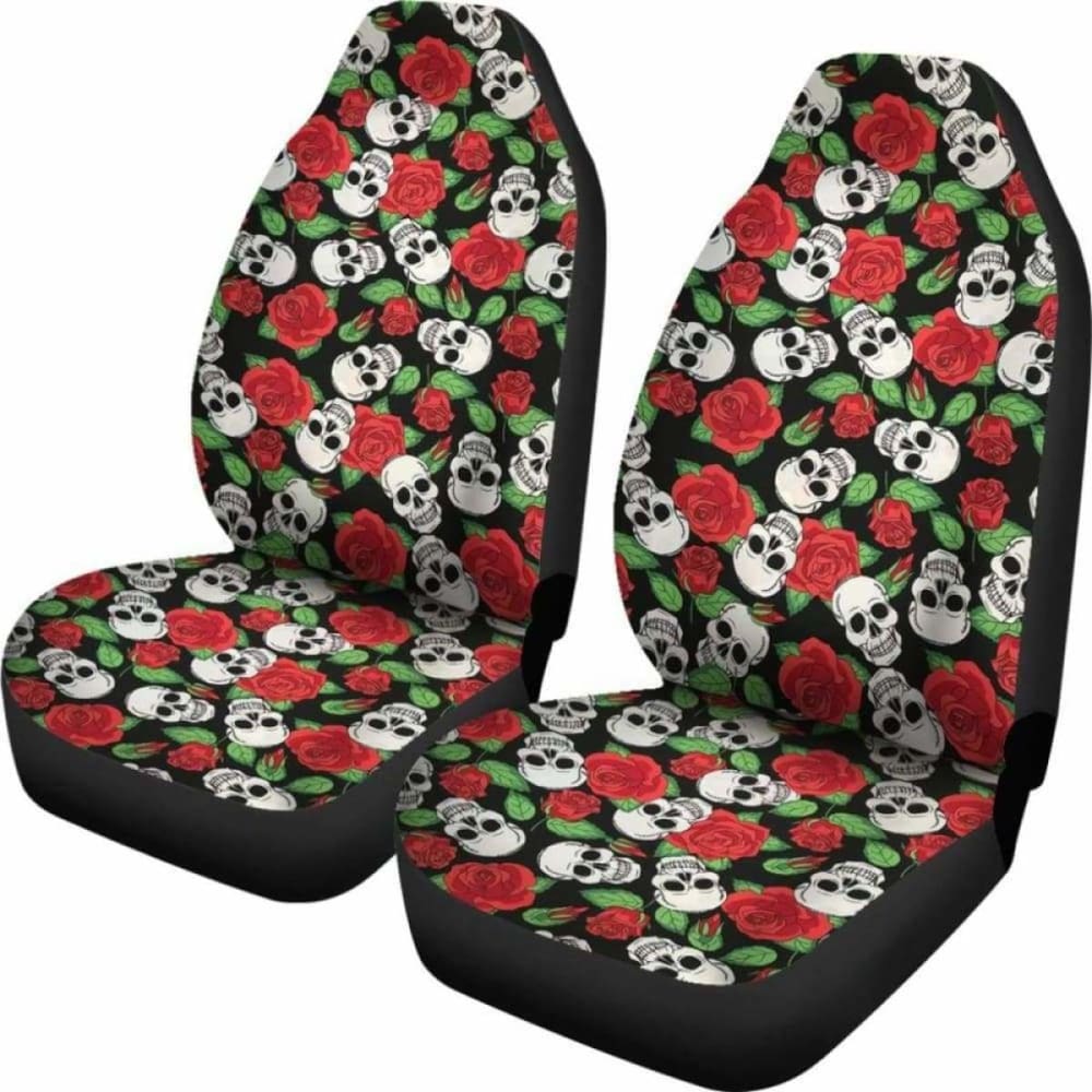 Set Of 2 Pcs Skull Sugar Skull Car Seat Covers 101207