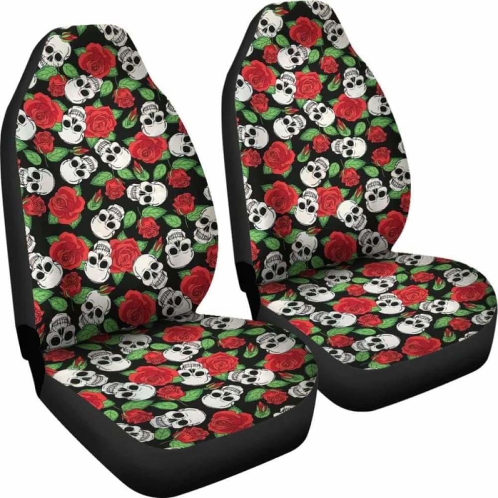 Set Of 2 Pcs Skull Sugar Skull Car Seat Covers 101207