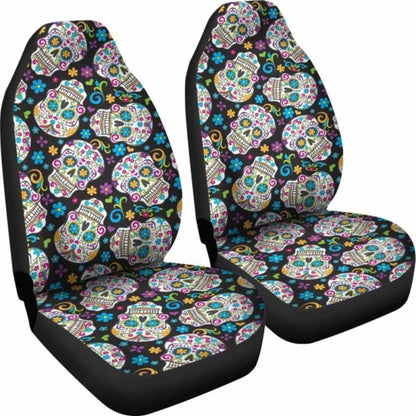 Set Of 2 Pcs - Sugar Skull Car Seat Covers 101207