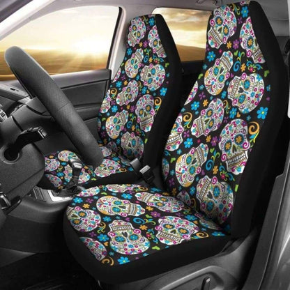 Set Of 2 Pcs - Sugar Skull Car Seat Covers 101207