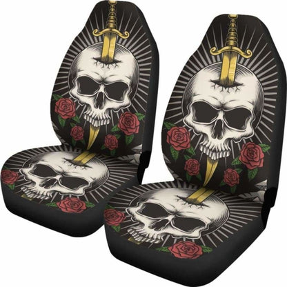 Set Of 2 Pcs Sword Skull Car Seat Covers 101207