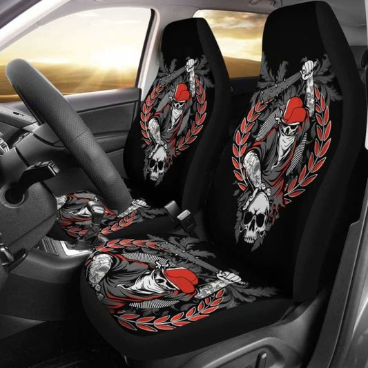 Set Of 2 Seat Cover Gothic Skulls 172727