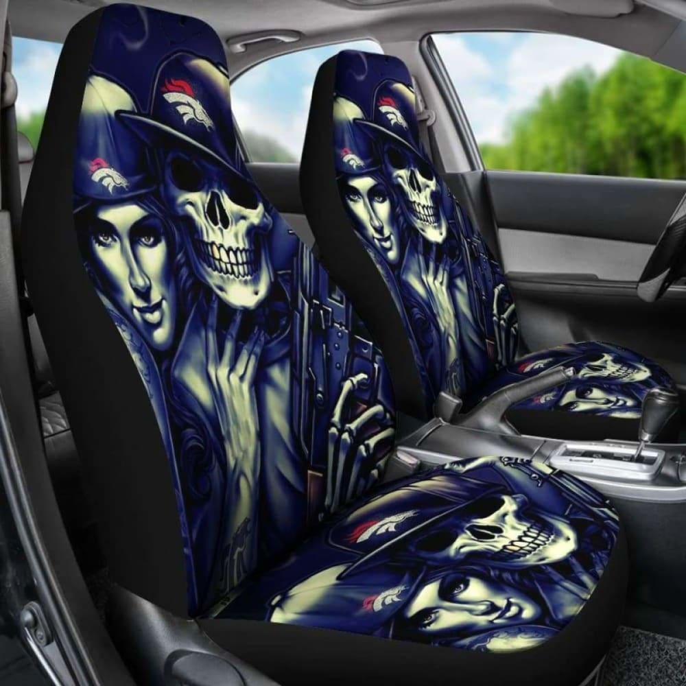 Set Of 2 Skull Car Seat Covers 101207