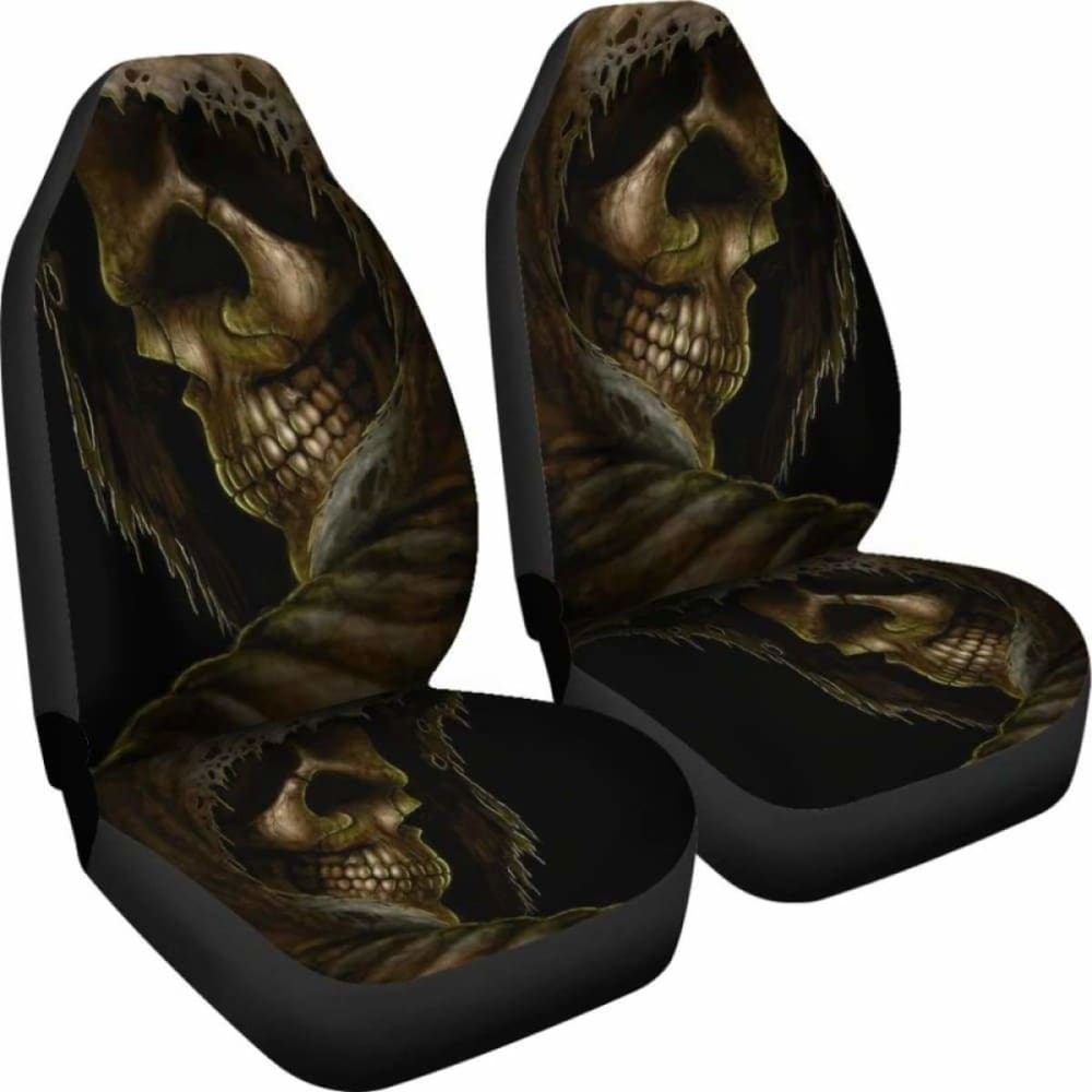 Set Of 2 Skull Car Seat Covers 101207