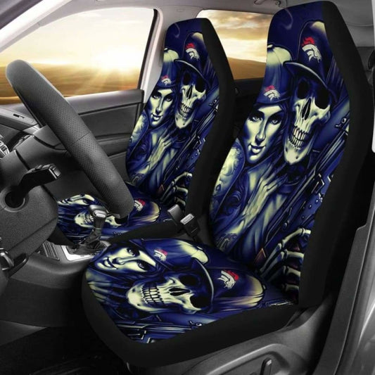 Set Of 2 Skull Car Seat Covers 101207