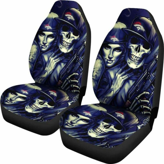 Set Of 2 Skull Car Seat Covers 101207