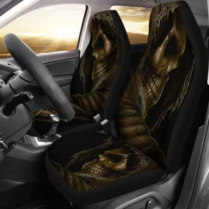 Set Of 2 Skull Car Seat Covers 101207