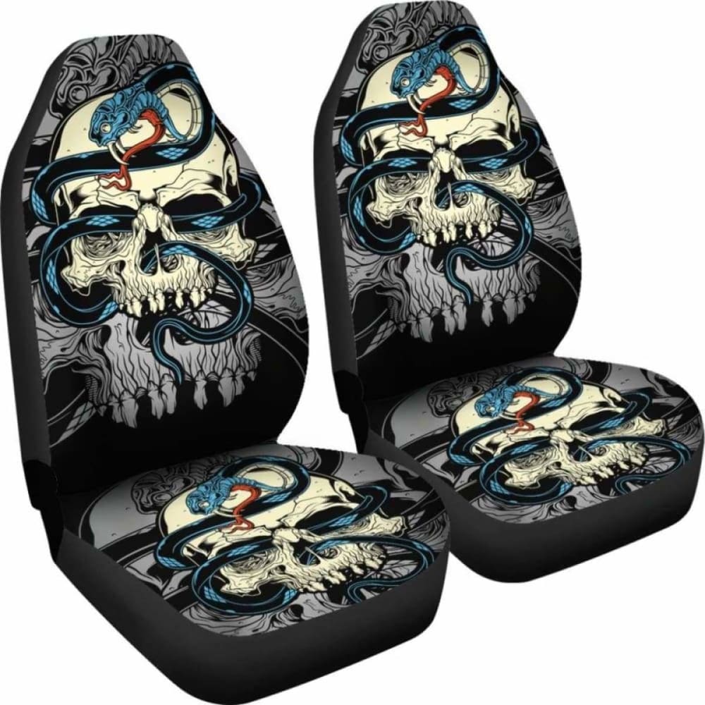 Set Of 2 Skull Gothic Car Seat Covers 172727