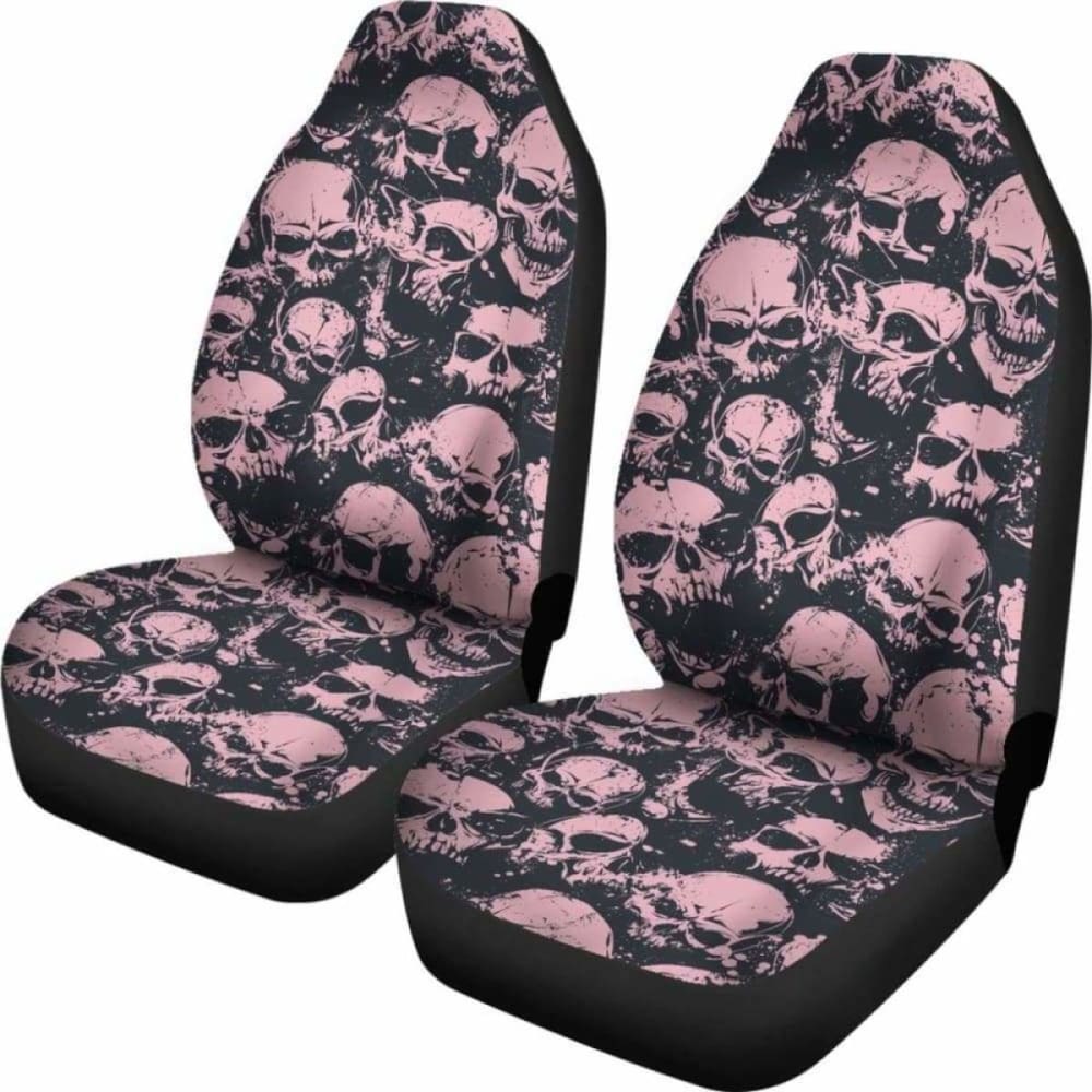 Set Of 2 Skull Gothic Car Seat Covers 172727