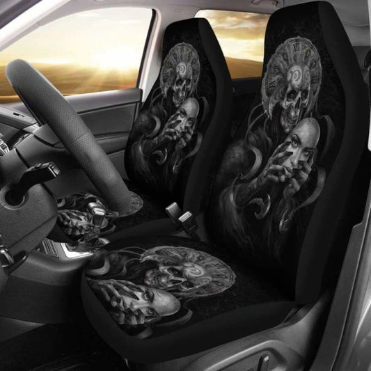 Set Of 2 Skull Gothic Car Seat Covers 172727