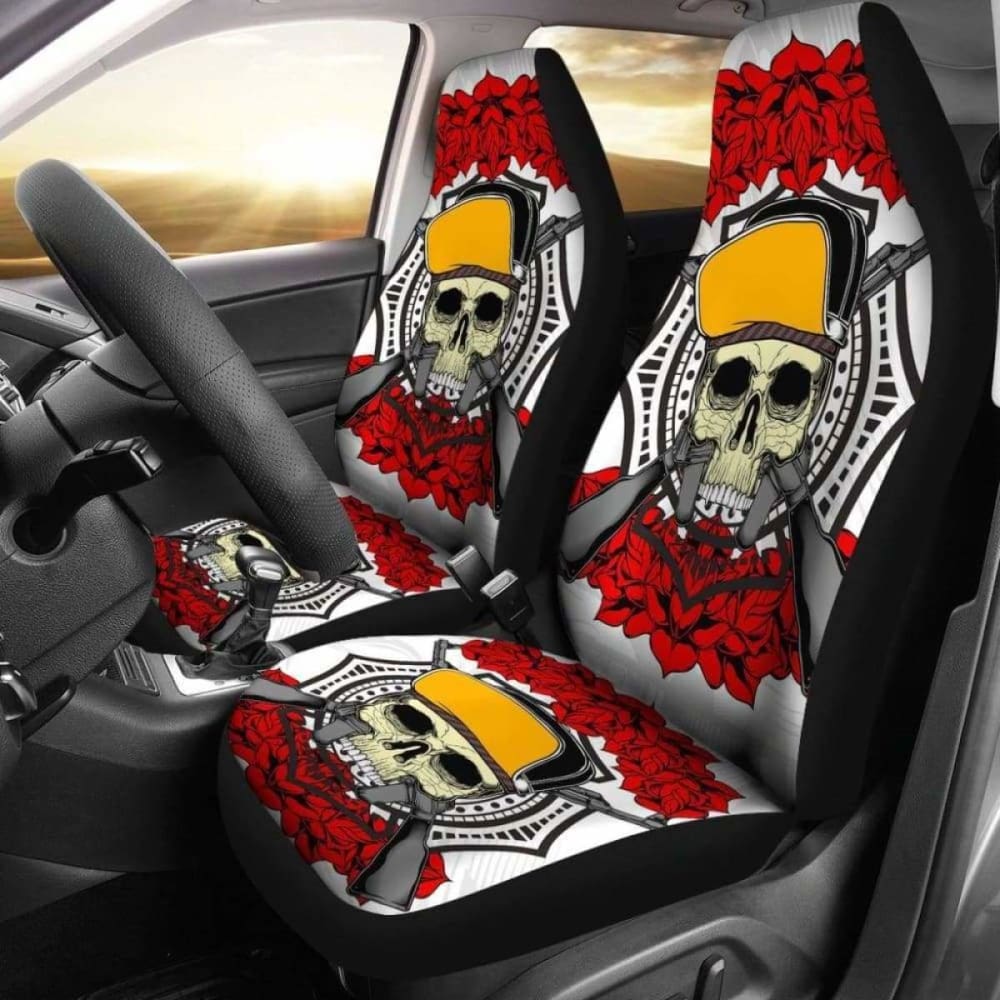 Set Of 2 Skull Gothic Car Seat Covers 172727
