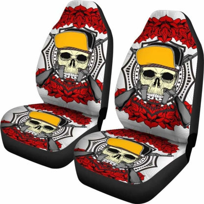 Set Of 2 Skull Gothic Car Seat Covers 172727