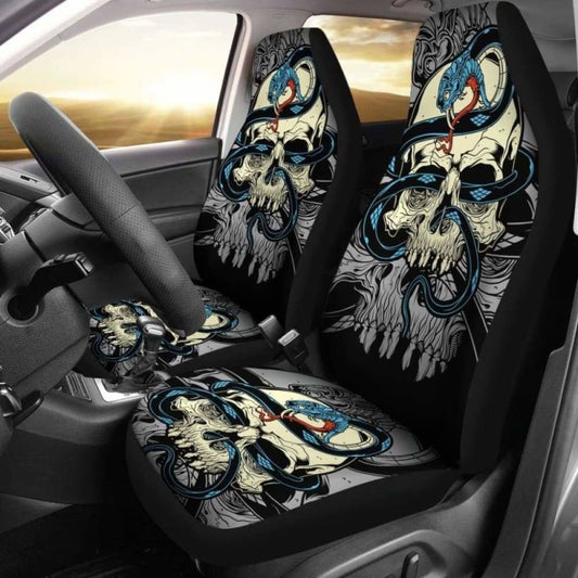 Set Of 2 Skull Gothic Car Seat Covers 172727