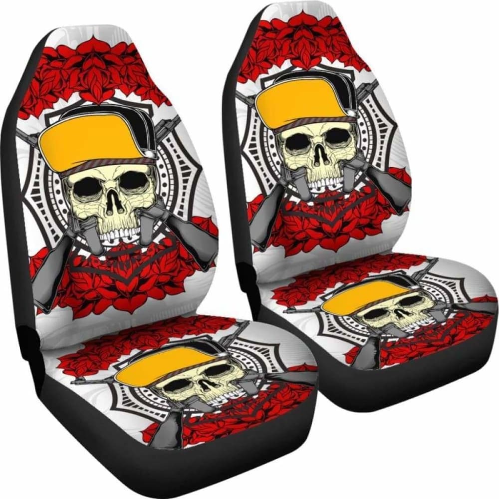 Set Of 2 Skull Gothic Car Seat Covers 172727
