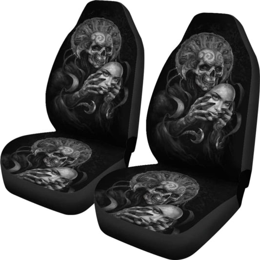 Set Of 2 Skull Gothic Car Seat Covers 172727
