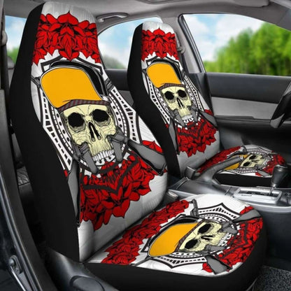 Set Of 2 Skull Gothic Car Seat Covers 172727