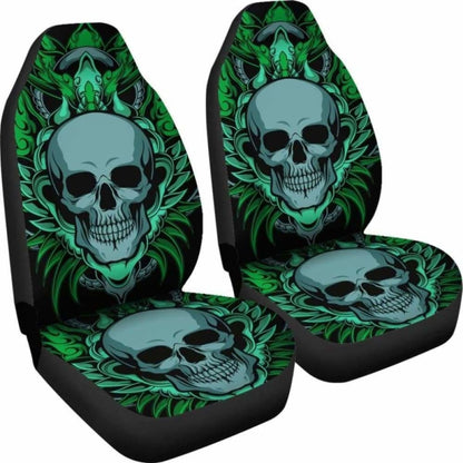 Set Of 2 Skull Gothic Grim Reaper Car Seat Covers 172727