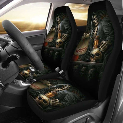 Set Of 2 Skull Grim Reaper Gothic Car Seat Covers 172727