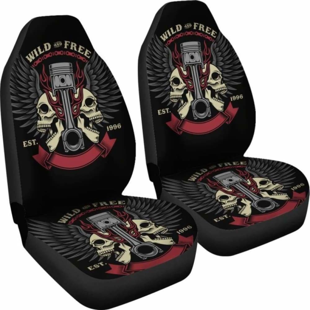 Set Of 2 Skull Wing - Will And Free Car Seat Covers Skull Car Seat Cover Gothic 172727